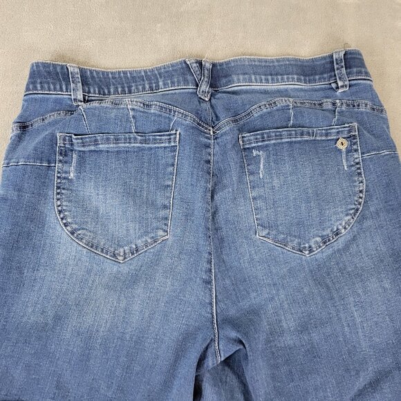Democracy Womens Shorts 18W Plus Ab Technology Medium Blue Denim Comfy SHO19E - Picture 7 of 10